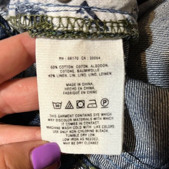 Pilcro and the Letterpress Stet Printed Denim Shorts - Picture 7 of 9